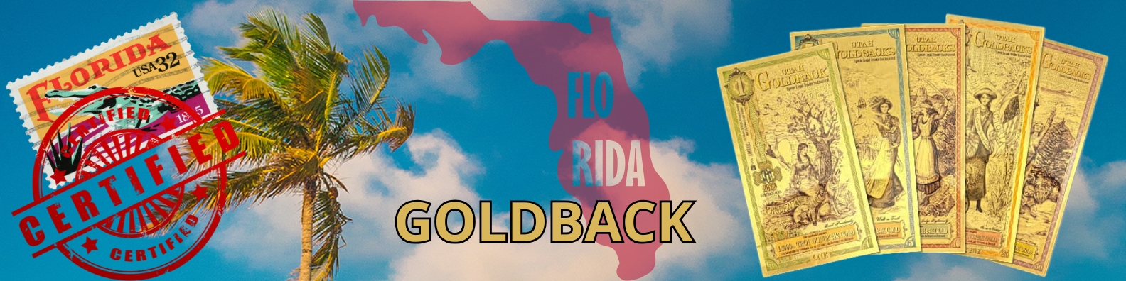 FLORIDA GOLDBACK GOLDBACKS MIAMI GOLD FLORIDA